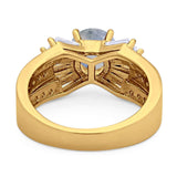 Art Deco Round Natural Stone Cocktail Ring