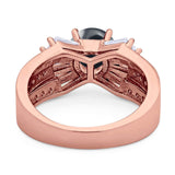 Art Deco Round Natural Stone Cocktail Ring