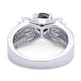 Art Deco Round Natural Stone Cocktail Ring