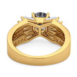 Art Deco Round Natural Stone Cocktail Ring