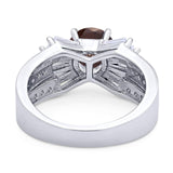 Art Deco Round Natural Stone Cocktail Ring