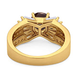 Art Deco Round Natural Stone Cocktail Ring