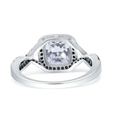 Art Deco Cushion Cut Halo Infinity Twist Ring