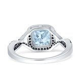 Art Deco Cushion Cut Halo Infinity Twist Ring