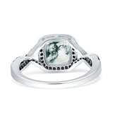 Art Deco Cushion Cut Halo Infinity Twist Ring