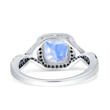 Art Deco Cushion Cut Halo Infinity Twist Ring