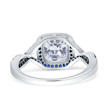 Art Deco Cushion Cut Halo Infinity Twist Ring