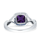 Art Deco Cushion Cut Halo Infinity Twist Ring