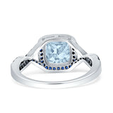 Art Deco Cushion Cut Halo Infinity Twist Ring