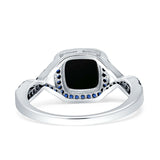 Art Deco Cushion Cut Halo Infinity Twist Ring