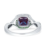 Art Deco Cushion Cut Halo Infinity Twist Ring