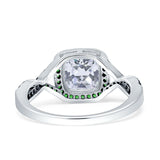 Art Deco Cushion Cut Halo Infinity Twist Ring