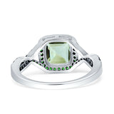 Art Deco Cushion Cut Halo Infinity Twist Ring