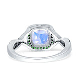 Art Deco Cushion Cut Halo Infinity Twist Ring