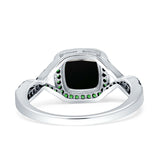 Art Deco Cushion Cut Halo Infinity Twist Ring