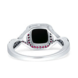 Art Deco Cushion Cut Halo Infinity Twist Ring