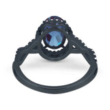 Art Deco Oval Natural Stone Twisted Ring