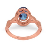 Art Deco Oval Natural Stone Twisted Ring