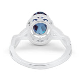 Art Deco Oval Natural Stone Twisted Ring