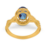 Art Deco Oval Natural Stone Twisted Ring