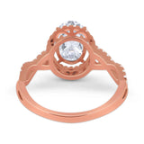 Art Deco Oval Natural Stone Twisted Ring
