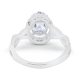 Art Deco Oval Natural Stone Twisted Ring