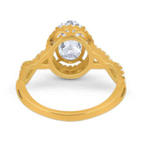 Art Deco Oval Natural Stone Twisted Ring