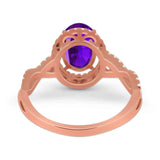 Art Deco Oval Natural Stone Twisted Ring