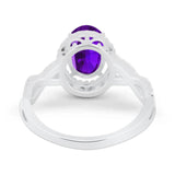 Art Deco Oval Natural Stone Twisted Ring