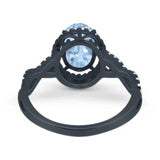 Art Deco Oval Natural Stone Twisted Ring