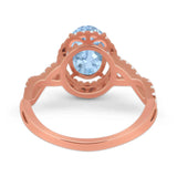 Art Deco Oval Natural Stone Twisted Ring