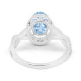 Art Deco Oval Natural Stone Twisted Ring