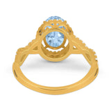 Art Deco Oval Natural Stone Twisted Ring