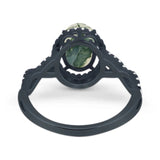 Art Deco Oval Natural Stone Twisted Ring