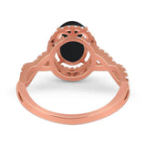 Art Deco Oval Natural Stone Twisted Ring