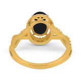 Art Deco Oval Natural Stone Twisted Ring