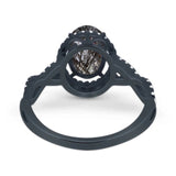Art Deco Oval Natural Stone Twisted Ring