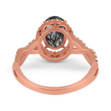 Art Deco Oval Natural Stone Twisted Ring