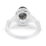 Art Deco Oval Natural Stone Twisted Ring