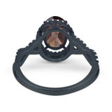 Art Deco Oval Natural Stone Twisted Ring
