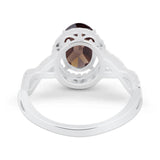Art Deco Oval Natural Stone Twisted Ring