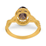 Art Deco Oval Natural Stone Twisted Ring