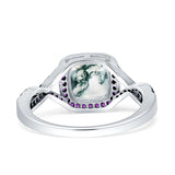 Art Deco Cushion Cut Halo Infinity Twist Ring