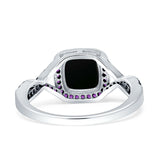 Art Deco Cushion Cut Halo Infinity Twist Ring