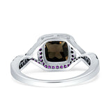 Art Deco Cushion Cut Halo Infinity Twist Ring