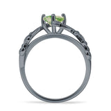 Heart Leaf Art Deco Ring