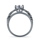 Heart Leaf Art Deco Ring