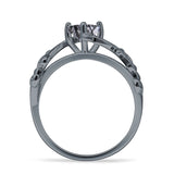 Heart Leaf Art Deco Ring