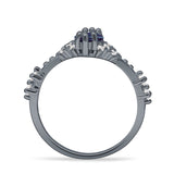 Marquise Halo Beaded Ring