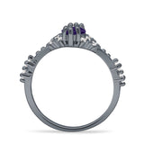 Marquise Halo Beaded Ring